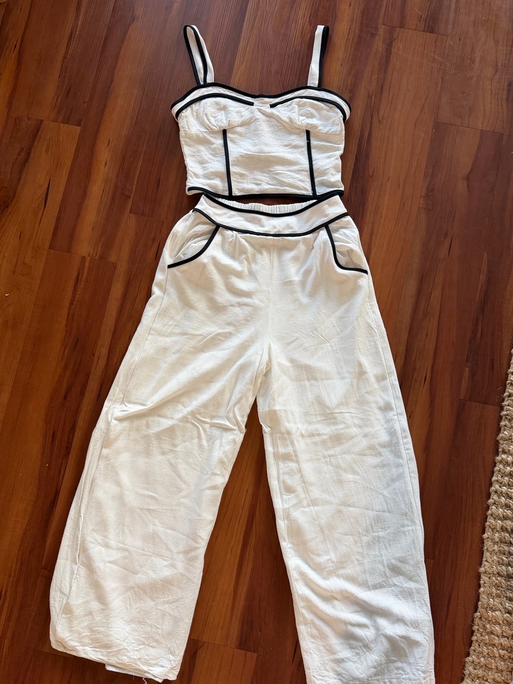 White Wide-Leg two piece set